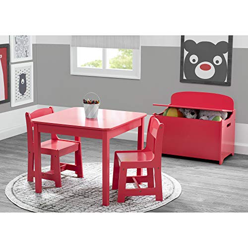 Delta Children MySize Kids Wood Table and Chair Set (2 Chairs Included) - Ideal for Arts & Crafts, Snack Time & More - Greenguard Gold Certified, Grey, 3 Piece Set