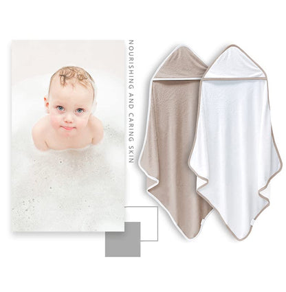 BAMBOO QUEEN 2 Pack Baby Bath Towel - Rayon Made from Bamboo, Ultra Soft Hooded Towels for Babies,Toddler,Infant - Newborn Essential -Perfect Baby Registry Gifts (White and Stripe, 30 x 30 Inch)