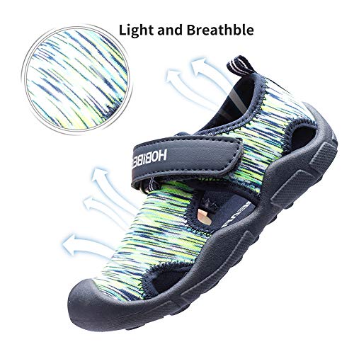 HOBIBEAR Boys Girls Water Shoes Quick Dry Closed-Toe Aquatic Sport Sandals Toddler/Little Kid