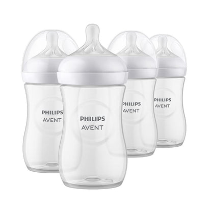 Philips AVENT Natural Baby Bottle with Natural Response Nipple, Clear, 4oz, 4pk, SCY900/04