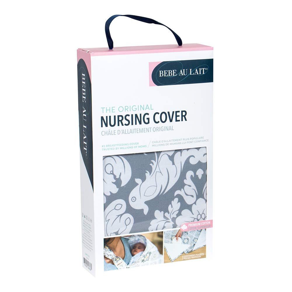 BEBE AU LAIT - 100% Premium Cotton Privacy Nursing Cover with Open Neckline. Lightweight, Breathable Breastfeeding Blanket. One Size Fits All (Haven)