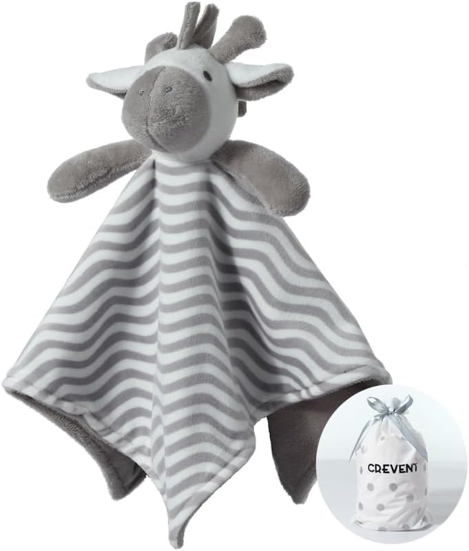 CREVENT Cozy Plush Baby Security Blanket, Loveys for Baby Girls and Boys, Birthday (Brown Deer)