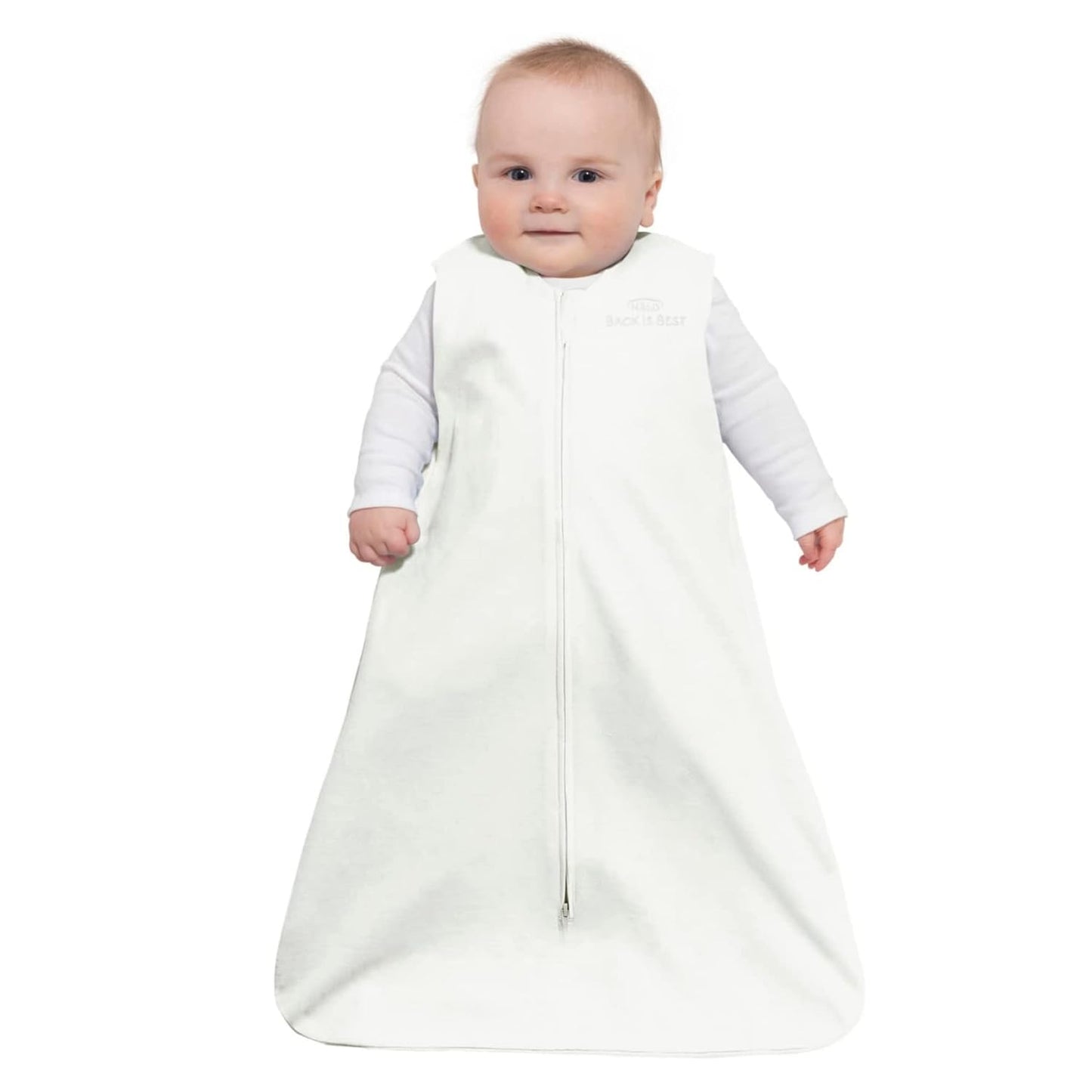 HALO Sleepsack Plush Dot Velboa Wearable Blanket, TOG 1.5, Cream, Medium