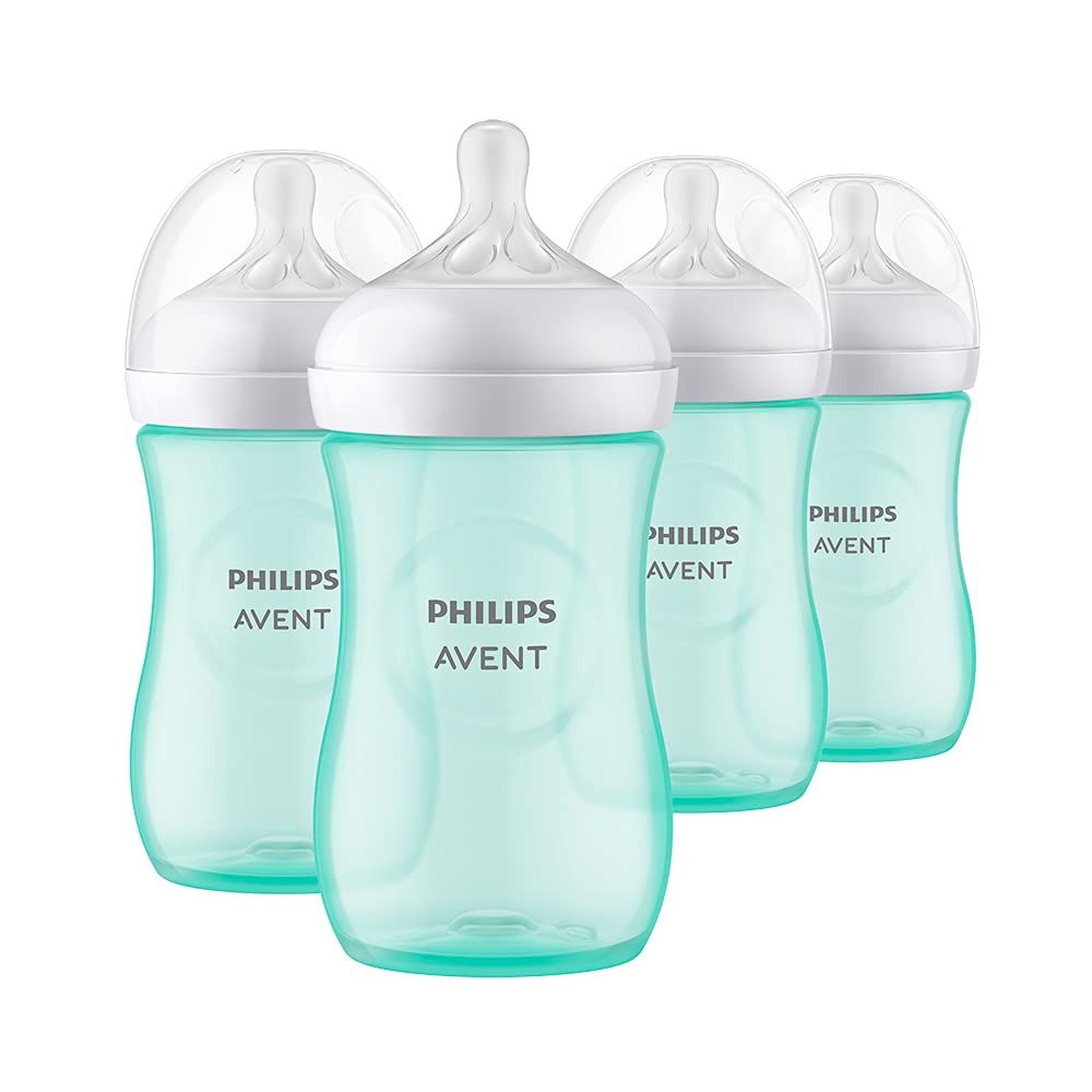 Philips AVENT Natural Baby Bottle with Natural Response Nipple, Clear, 4oz, 4pk, SCY900/04