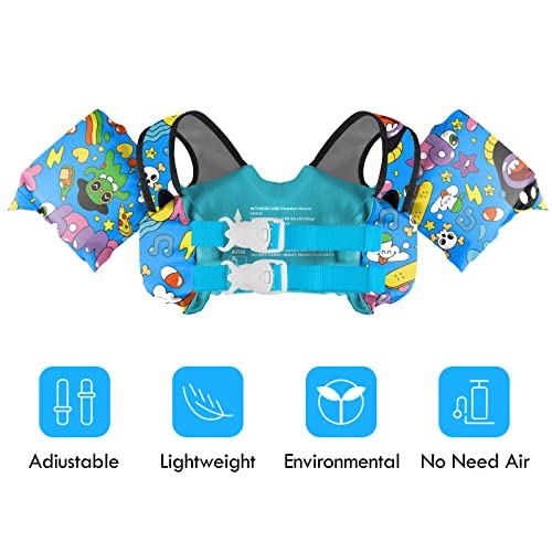 Chriffer Kids Swim Vest Life Jacket for 22-66 Pounds Boys and Girls, Toddler Floaties with Shoulder Harness Arm Wings for 2 3 4 5 6 7 Years Old Baby Children Sea Beach Pool