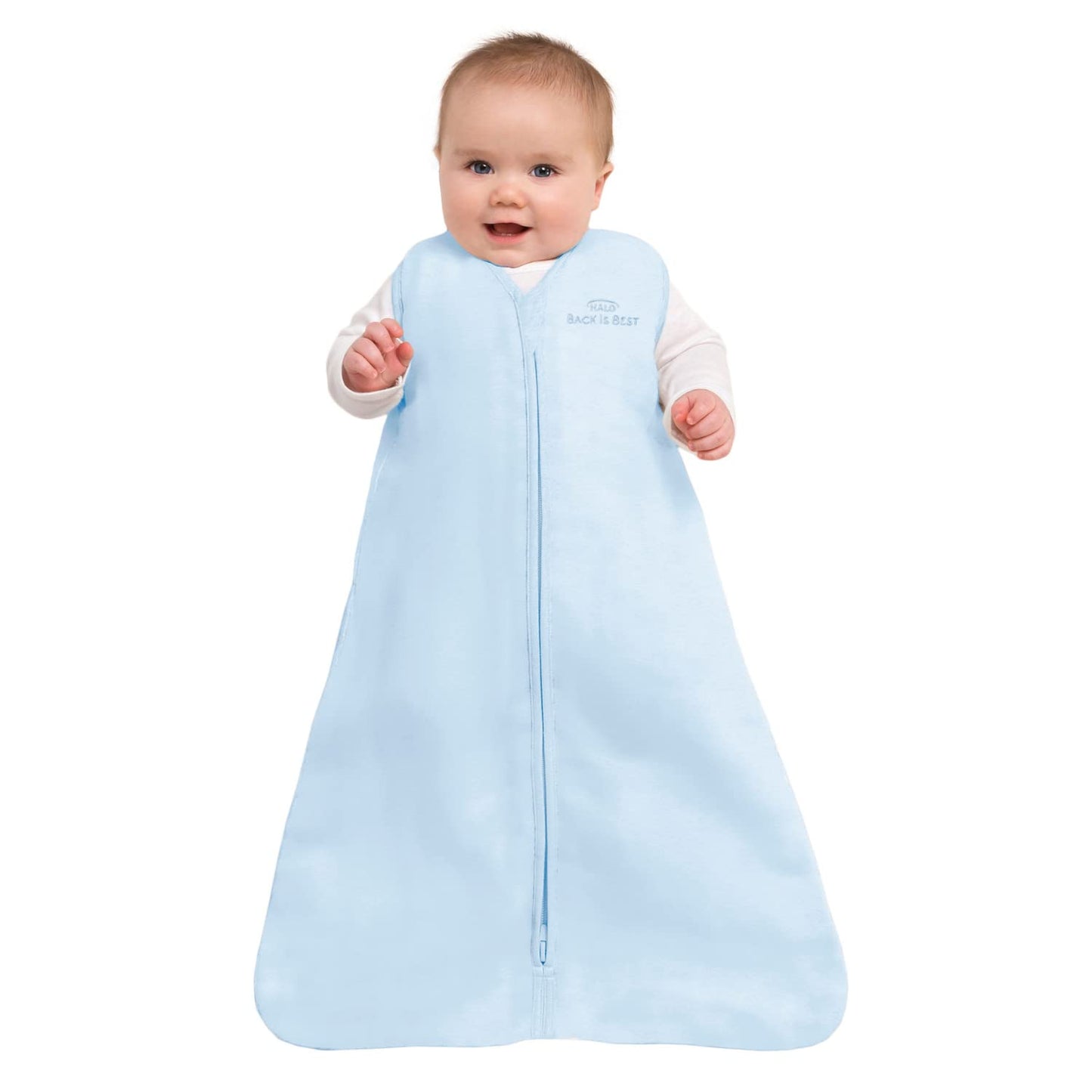 HALO Sleepsack Plush Dot Velboa Wearable Blanket, TOG 1.5, Cream, Medium