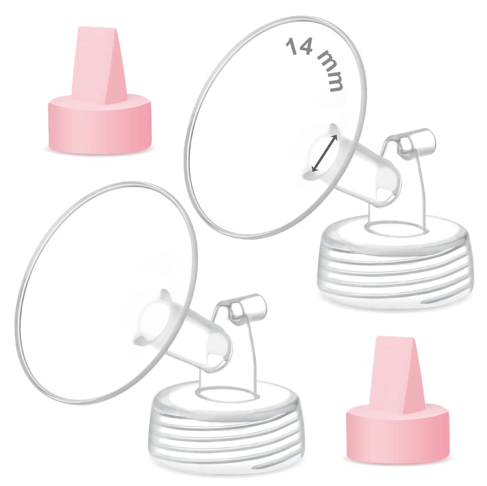 2X 17 mm Maymom Wide Neck Pump Parts Compatible with Spectra S1/S2 Pumps; Incl Wide Mouth Flanges; Not Original Spectra Flange; Replaces Spectra Shield (Two Small Flanges)