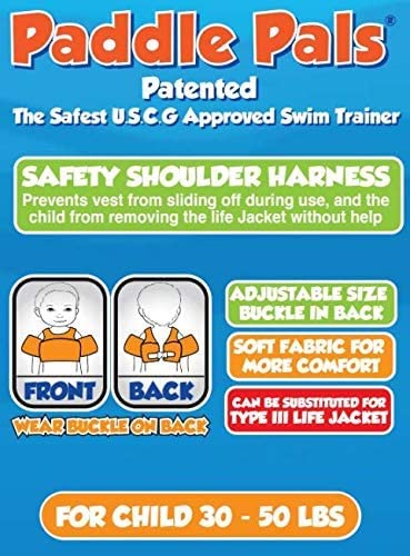 Body Glove Paddle Pals Life Jacket - The Safest Patented U.S. Coast Guard Approved Kids Swim Vest 33-55 LBS