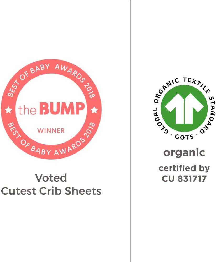 Burt's Bees Baby - Fitted Crib Sheet, Boys & Unisex 100% Organic Cotton Crib Sheet for Standard Crib and Toddler Mattresses (Hello Moon!) 28x52 Inch (Pack of 1)