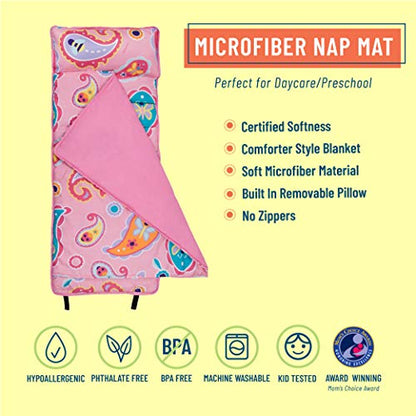 Wildkin Microfiber Nap Mat with Pillow for Toddler Boys and Girls, Measures 50 x 20 x 1.5 Inches, Ideal for Daycare and Preschool, Mom's Choice Award Winner (Jurassic Dinosaurs)