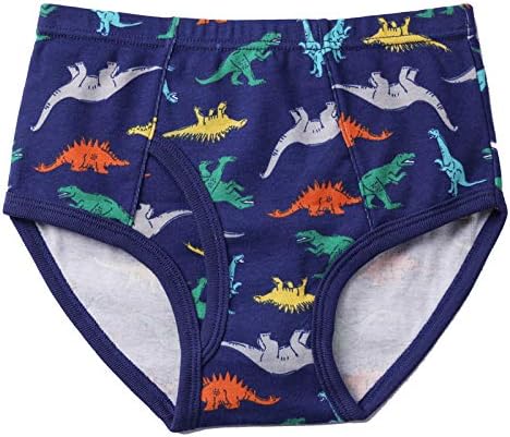 BYONEME 100% Cotton Little Boys Briefs Soft Dinosaur Truck Toddler Underwear