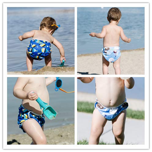 ALVABABY Swim Diapers Baby & Toddler Snap Large Size Reusable Adjustable Baby Boy ZYK103-D118