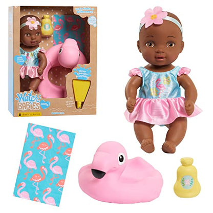 WaterBabies Doll Bathtime Fun Flamingo, Support a Partnership with charity: water, Water Filled Baby Doll, Kids Toys for Ages 3 Up by Just Play