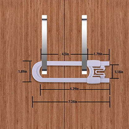 CUTESAFETY Sliding Cabinet Locks - Baby Proofing Cabinets with Adjustable Child Safety Lock - Childproof Latches for Knobs,Handles on Kitchen Doors,Storage Door,Cupboard,Closet,Dresser (Brown, 10)