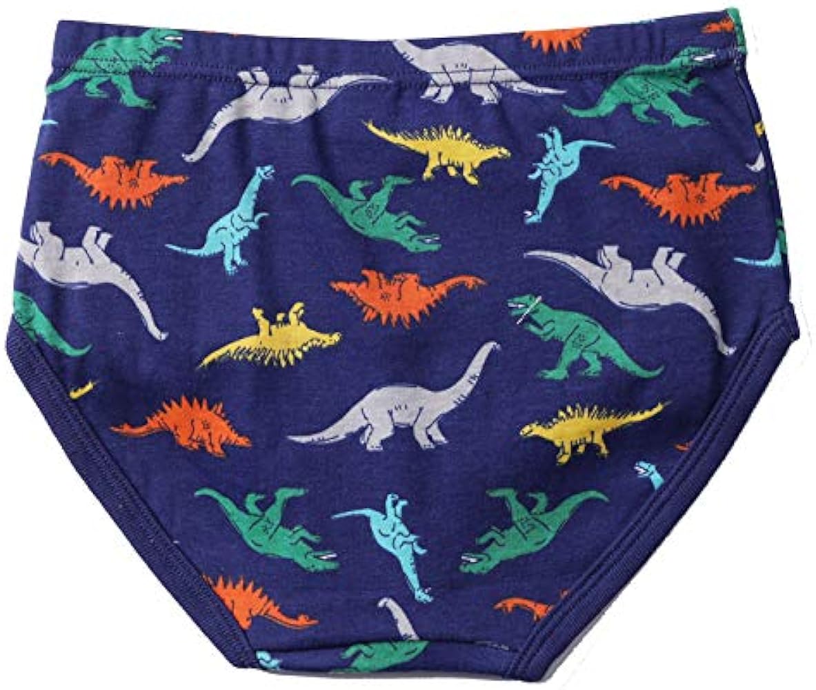 BYONEME 100% Cotton Little Boys Briefs Soft Dinosaur Truck Toddler Underwear