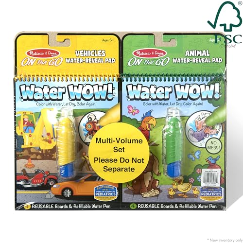 Melissa & Doug Water Wow! - Water Reveal Pad Bundle - Farm, Safari & Under The Sea, Gold, 1 Count (Pack of 3)