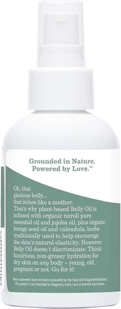 Earth Mama Belly Oil for Dry Skin | Calendula Skin Care Moisturizer Oil to Encourage Natural Elasticity and Help Prevent Stretch Marks During Pregnancy and Postpartum, 8-Fluid Ounce