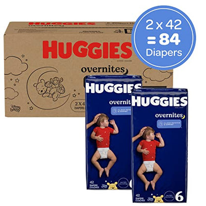 Huggies Overnites Size 3 Overnight Diapers (16-28 lbs), 132 Ct (2 Packs of 66), Packaging May Vary