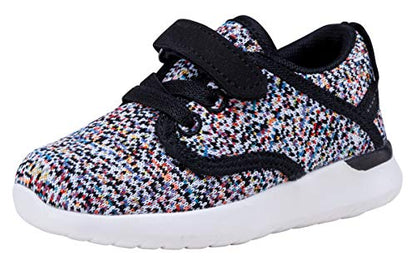 COODO Toddler Kid's Sneakers Boys Girls Cute Casual Running Shoes (6 Toddler,Blk Wht)