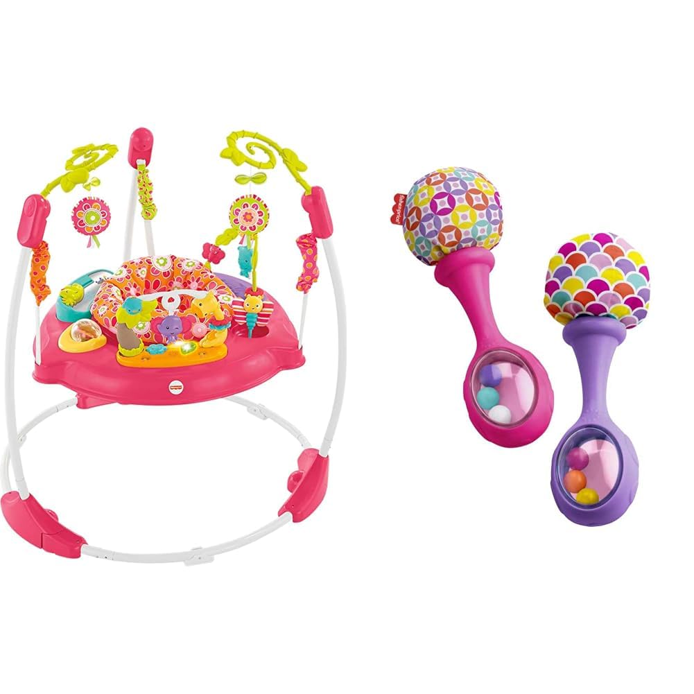 Fisher-Price Baby Bouncer Animal Wonders Jumperoo Activity Center With Music Lights Sounds And Developmental Toys