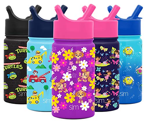 Simple Modern Kids Water Bottle with Straw Lid | Insulated Stainless Steel Reusable Tumbler for Toddlers, Boys | Summit Collection | 14oz, Dog Days