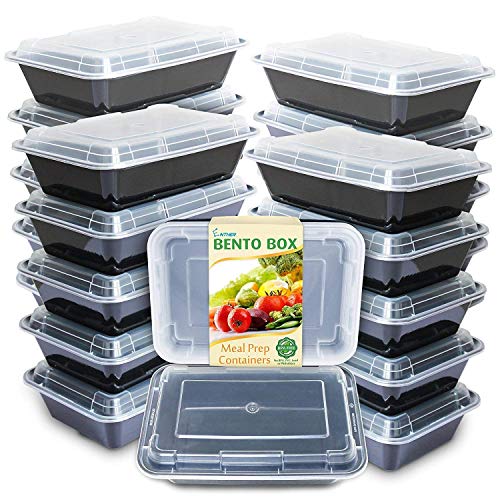 Enther Meal Prep Containers [12 Pack] 3 Compartment with Lids, Food Storage Bento Box | BPA Free | Stackable | Reusable Lunch Boxes, Microwave/Dishwasher/Freezer Safe,Portion Control (36 oz)