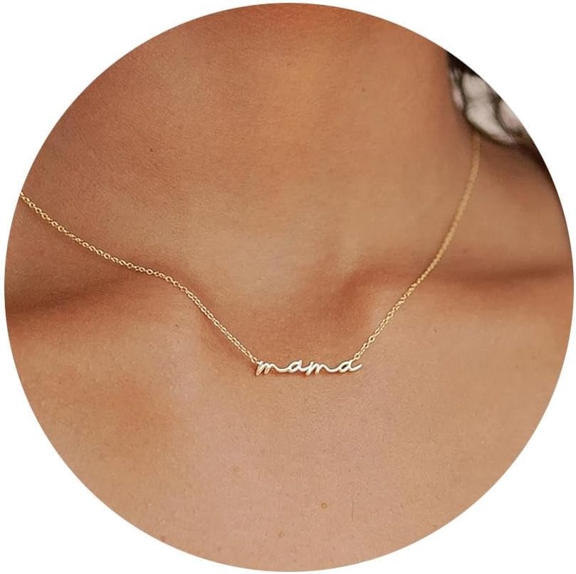 Mama necklace for Women - Silver, Gold & Rose Gold Mom Jewelry for Women, Gifts for New Mom, Expecting Mom Gift for Pregnant Friend, Mom to be Gifts with Cards