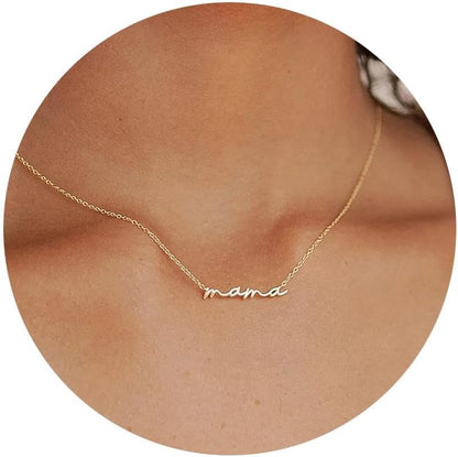 Mama necklace for Women - Silver, Gold & Rose Gold Mom Jewelry for Women, Gifts for New Mom, Expecting Mom Gift for Pregnant Friend, Mom to be Gifts with Cards