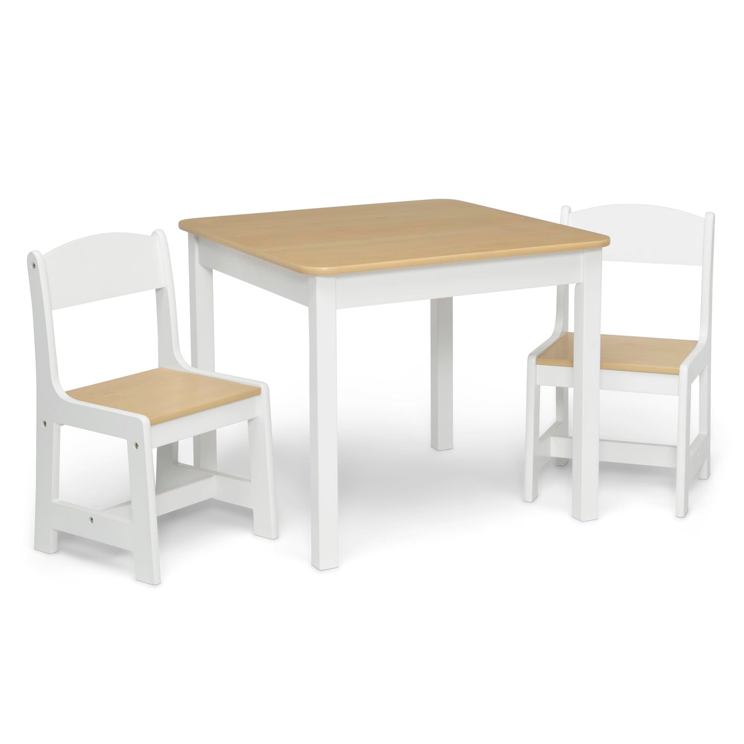 Delta Children MySize Kids Wood Table and Chair Set (2 Chairs Included) - Ideal for Arts & Crafts, Snack Time & More - Greenguard Gold Certified, Grey, 3 Piece Set