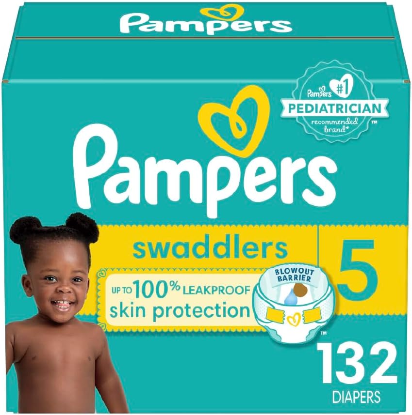 Pampers Swaddlers Diapers - Size 1, 164 Count (Pack of 1), Ultra Soft Disposable Baby Diapers