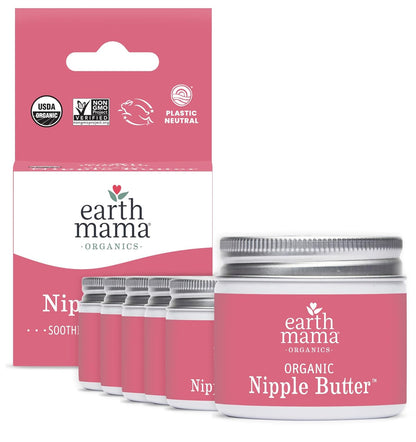 Organic Nipple Butter™ Breastfeeding Cream by Earth Mama | Lanolin-free, Postpartum Essentials Safe for Nursing, Non-GMO Project Verified, 2-Fluid Ounce