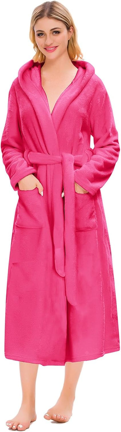 Umeyda Girls Fleece Hooded Robes, Warm Printed Bath Robe for Kids Soft Fuzzy Bathrobe for Gifts, 1-12 Years