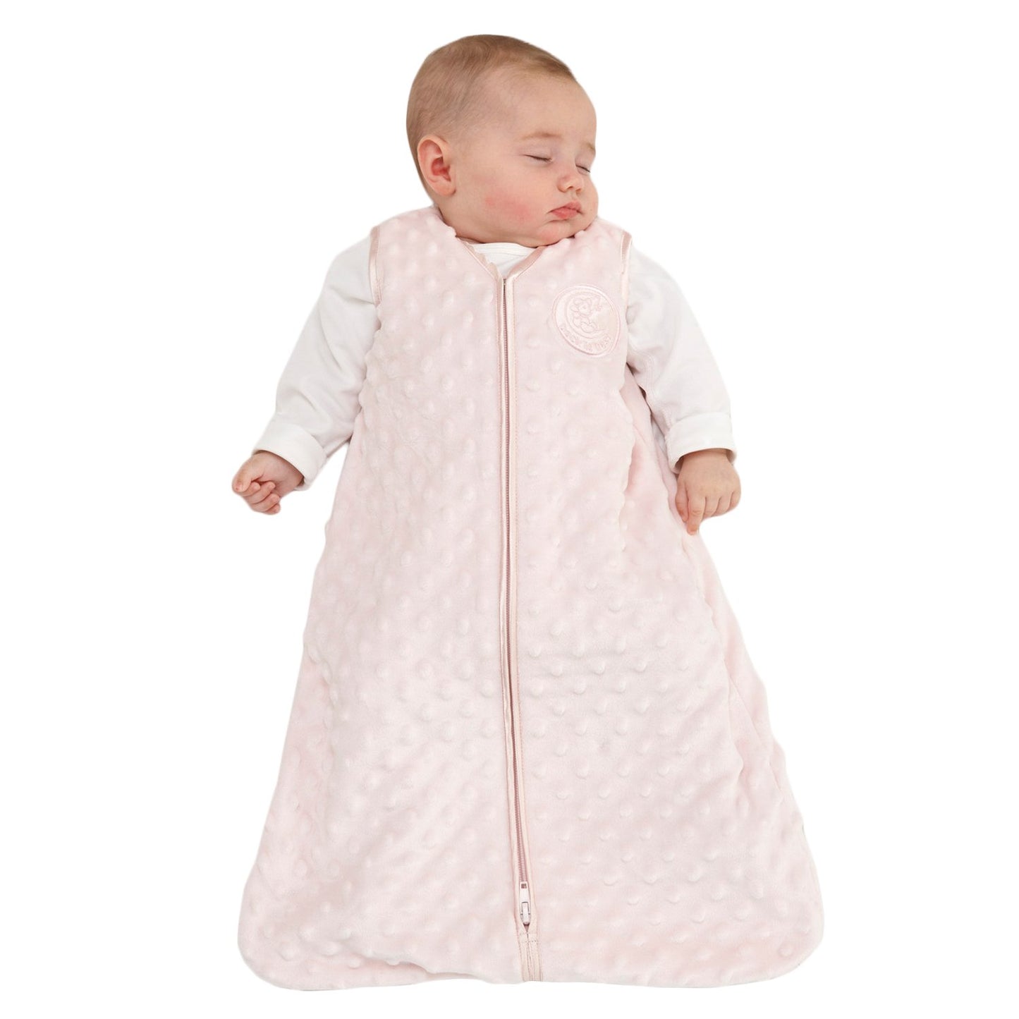 HALO Sleepsack Plush Dot Velboa Wearable Blanket, TOG 1.5, Cream, Medium