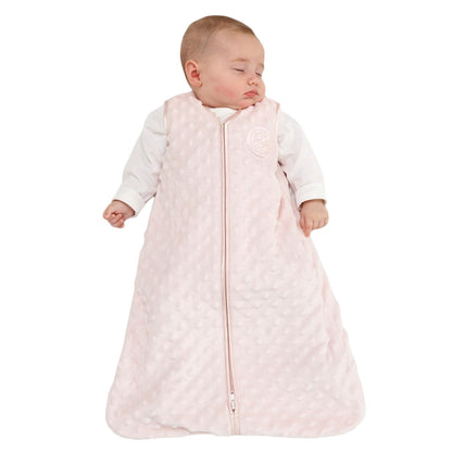 HALO Sleepsack Plush Dot Velboa Wearable Blanket, TOG 1.5, Cream, Medium