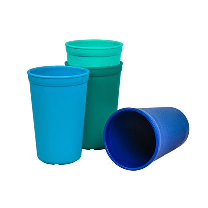 Re-Play Made in USA 10 Oz. Open Cups for Toddlers, Set of 4 - Reusable and Stackable Toddler Cups for Easy Storage - Dishwasher/Microwave Safe Kids Plastic Cups, 4.75" x 3.25", Fresh