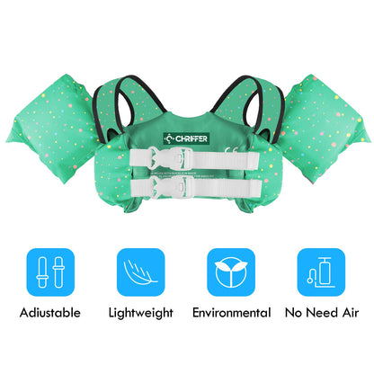 Chriffer Kids Swim Vest Life Jacket for 22-66 Pounds Boys and Girls, Toddler Floaties with Shoulder Harness Arm Wings for 2 3 4 5 6 7 Years Old Baby Children Sea Beach Pool