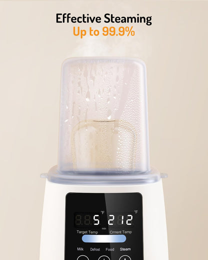 Bottle Warmer, prekull Fast Baby Bottle Warmer for Breastmilk, Formula with Accurate Temp Control, 48H Thermostat Baby Milk Warmer with Thaw, Night Light, Bottle Warmers for All Bottles