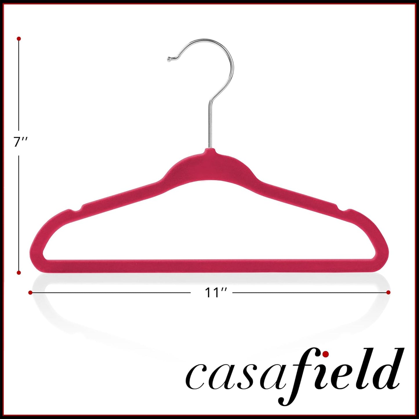 Casafield 50 Velvet Baby Hangers - 11" Size for Infant & Toddler Clothes - Ivory