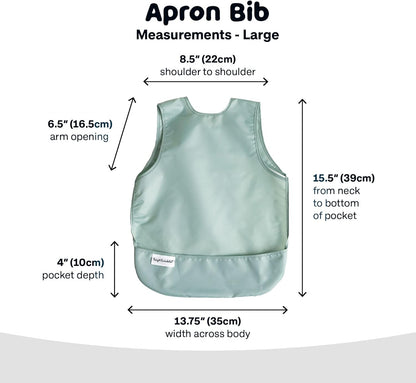 Tiny Twinkle Mess Proof Baby Bib - Waterproof Toddler and Baby Apron Bib - Machine Washable - PFAS and BPA Free