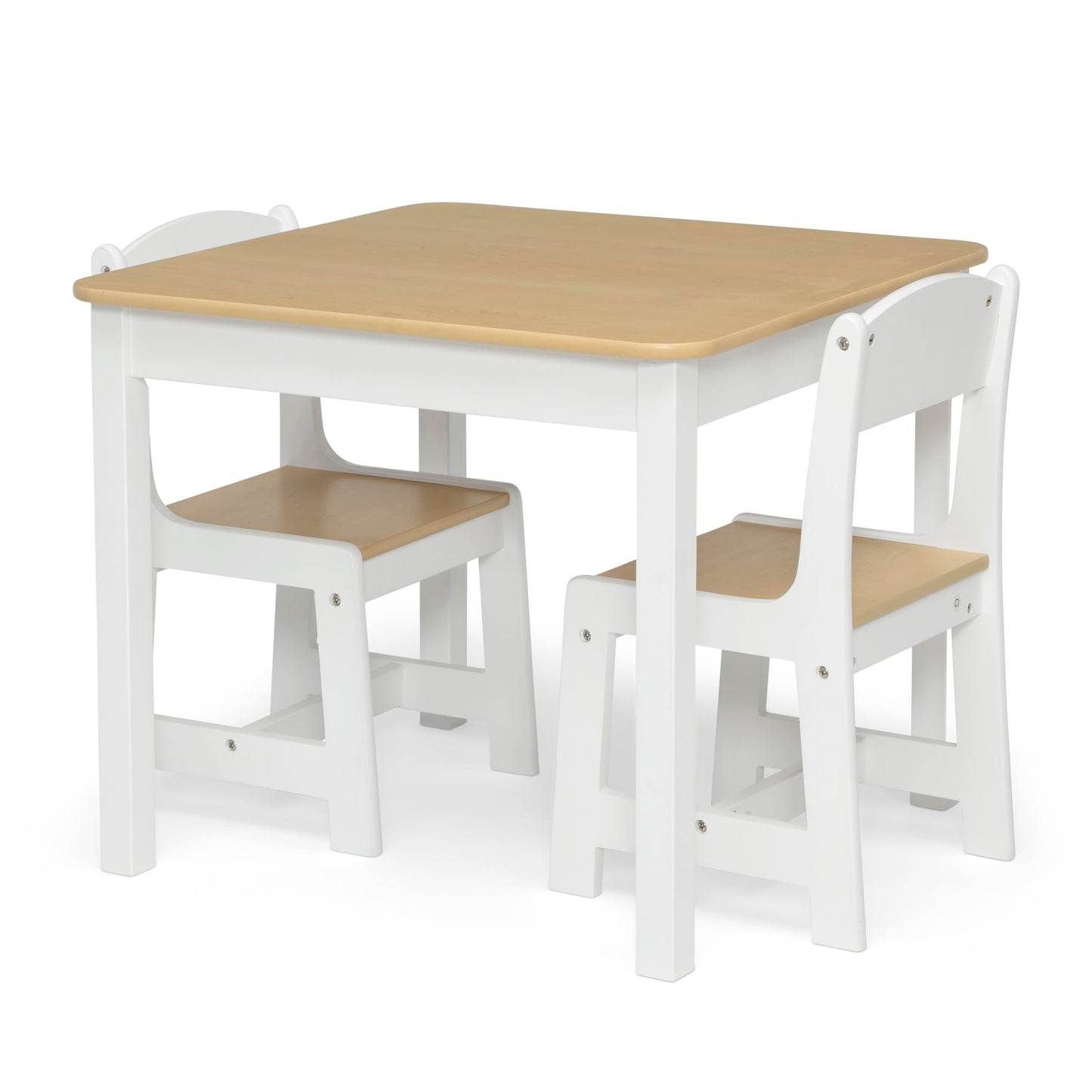 Delta Children MySize Kids Wood Table and Chair Set (2 Chairs Included) - Ideal for Arts & Crafts, Snack Time & More - Greenguard Gold Certified, Grey, 3 Piece Set