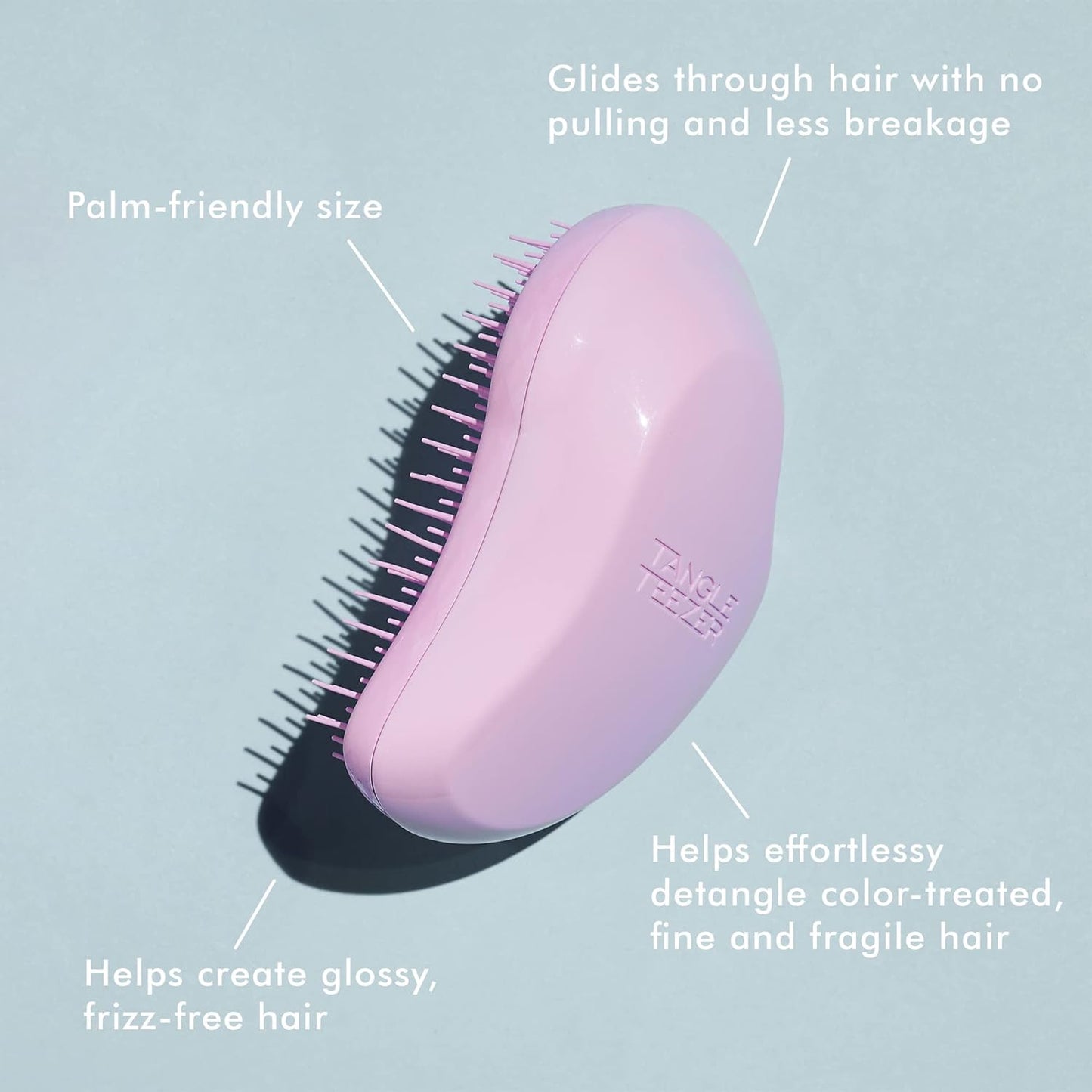 Tangle Teezer The Fine and Fragile Detangling Brush, Dry and Wet Hair Brush Detangler for Color-Treated, Fine and Fragile Hair, Mint Violet