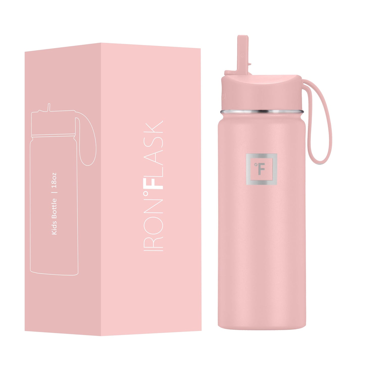 IRON °FLASK Kids Water Bottle - 14 Oz, Straw Lid, 20 Name Stickers, Vacuum Insulated Stainless Steel, Double Walled Tumbler Travel Cup, Thermo Mug - Valentines Day Gifts - Monsters Crew