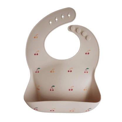 mushie Silicone Baby Bib | Adjustable Fit Waterproof Bibs (Dusty Rose)