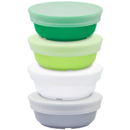 Re-Play Made in USA 12 Oz. Reusable Plastic Bowls, Pack of 4 Without Lid - Dishwasher and Microwave Safe Bowls for Snacks and Everyday Dining - Toddler Bowl Set 5.75" x 5.75" x 2", Modern Mint