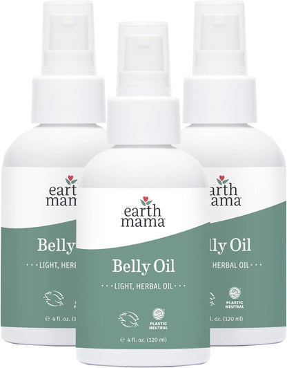 Earth Mama Belly Oil for Dry Skin | Calendula Skin Care Moisturizer Oil to Encourage Natural Elasticity and Help Prevent Stretch Marks During Pregnancy and Postpartum, 8-Fluid Ounce