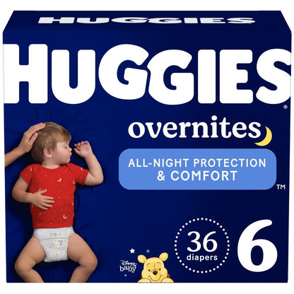 Huggies Overnites Size 3 Overnight Diapers (16-28 lbs), 132 Ct (2 Packs of 66), Packaging May Vary