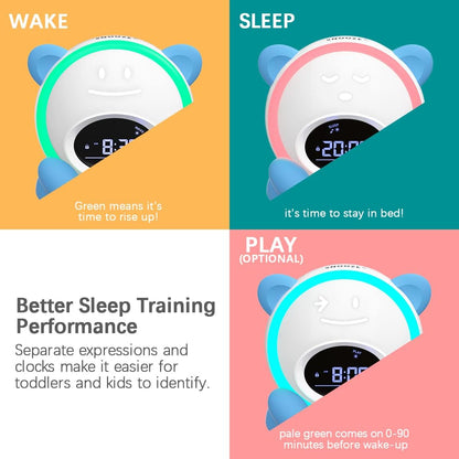 OK to Wake Clock for Kids, Sleep Training Clock with Night Light and Sound Machine, Kids Alarm Clock for Bedrooms, Blue