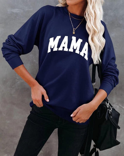 LEEDYA Women Long Sleeve Mama Sweatshirts Round Neck Pullover Loose Lightweight Blouse Tops