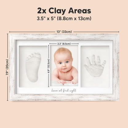 Baby Hand and Footprint Kit - Baby Footprint Kit, Newborn Keepsake Frame, Baby Handprint Kit, Personalized Baby Gifts, Nursery Decor, Baby Shower Gifts for Girls Boys (Sage)