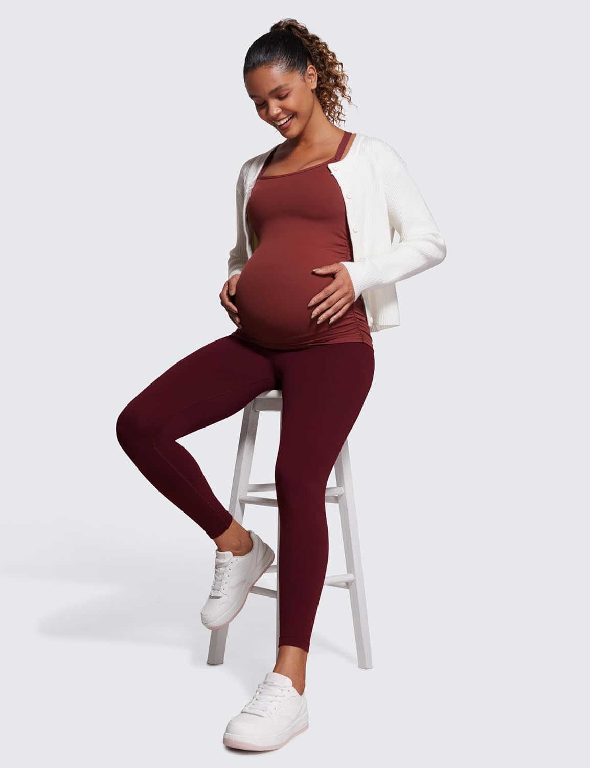 CRZ YOGA Womens Butterluxe Maternity Leggings 25" / 28" - Workout Activewear Yoga Pregnancy Pants Over The Belly Buttery Soft